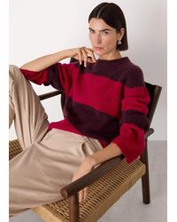 Whistles - Wool Mix Wide Stripe Knit - Lyst