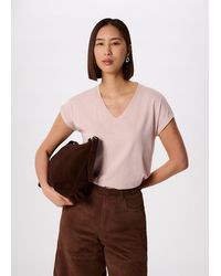Whistles - Willa V-Neck Cap Sleeve Tee - Lyst