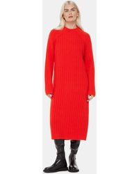Whistles - Petite Ribbed Knitted Midi Dress - Lyst