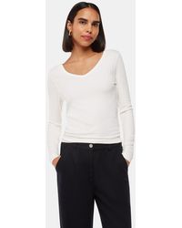 Whistles - Essential Ribbed V Neck - Lyst