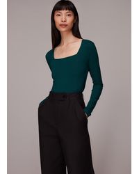 Whistles - Square Neck Long Sleeve Top - Lyst