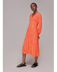 Whistles - Shooting Star Print Midi Dress - Lyst
