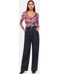 Whistles - Sahara Leopard Mesh Ruched Top - Lyst