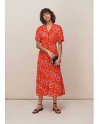 Whistles - Ella Diagonal Floral Dress - Lyst