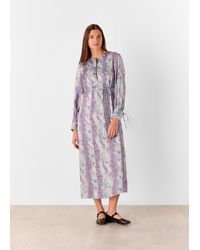Whistles - Mottled Snake Print Midi Dress - Lyst