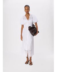 Whistles - Cotton Broderie V Neck Dress - Lyst