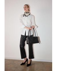 Whistles - High Rise Leather Slim Trouser - Lyst