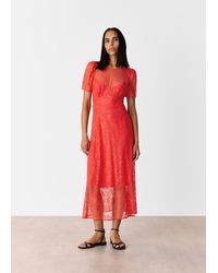 Whistles - Fay Lace Midi Dress - Lyst