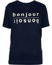Bonjour Bonsoir Logo T-shirt, Navy | WHISTLES