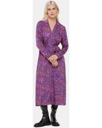 Whistles - Petite Mottled Leopard Midi Dress - Lyst