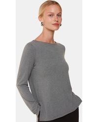 Whistles - Slim Straight Neck Jersey Top - Lyst