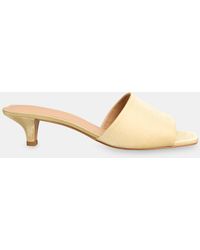 Whistles - Satin Slip On Heeled Mule - Lyst
