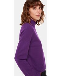 Whistles - Wool Double Trim Funnel Neck - Lyst