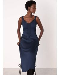 Whistles - Crepe Lace Trim Cami Dress - Lyst