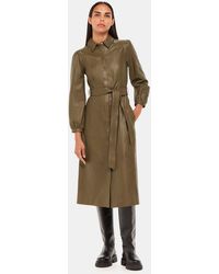 Whistles - Phoebe Leather Shirt Dress - Lyst