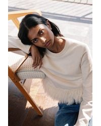 Whistles - Fluffy Hem Detail Knit - Lyst