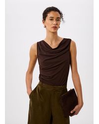 Whistles - Drape Neck Jersey Top - Lyst