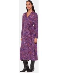 Whistles - Mottled Leopard Midi Dress - Lyst