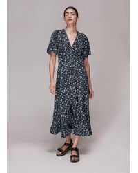 Whistles - Daisy Spot Print Midi Dress - Lyst