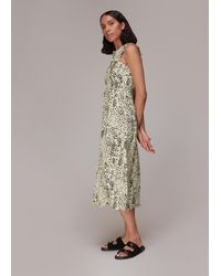 Whistles - Lively Animal Frill Midi Dress - Lyst