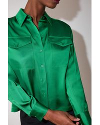 Whistles - Utility Satin Viscose Shirt - Lyst