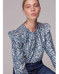 Whistles - Animal Metallic Blouse - Lyst