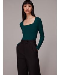Whistles - Square Neck Long Sleeve Top - Lyst