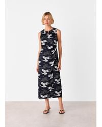Whistles - Cloud Tie Waist Midi Dress - Lyst