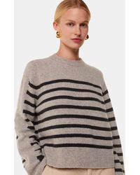 Whistles - Wool Mix Stripe Contrast Knit - Lyst