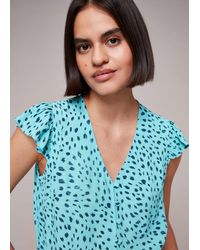 Whistles - Speckled Spot Frill Top - Lyst
