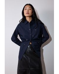 Whistles - Jewelled Cotton Poplin Shirt - Lyst