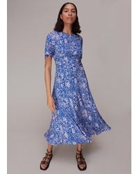 Whistles - Lively Animal Print Midi Dress - Lyst