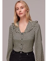 Whistles - Checkerboard Collar Detail Top - Lyst