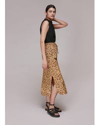Whistles - Bark Print Tie Waist Skirt - Lyst