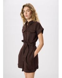 Whistles - Pocket Detail Linen Playsuit - Lyst