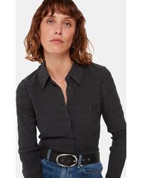 Whistles - Plisse Button Front Shirt - Lyst