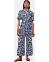 Whistles - Petite Leopard Linen Blend Jumpsuit - Lyst