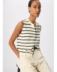 Whistles - Stripe Boucle Textured Tank - Lyst