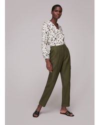 Whistles - Linen Barrel Leg Trouser - Lyst