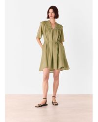 Whistles - Cotton Frill Mini Dress - Lyst