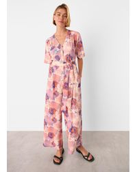 Whistles - Floral Button Front Jumpsuit - Lyst