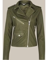 Whistles - Agnes Pocket Leather Jacket - Lyst