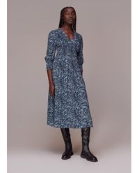 Whistles - Speckled Leopard Midi Dress - Lyst