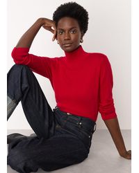 Whistles - Fine Wool Mix Funnel Neck Knit - Lyst