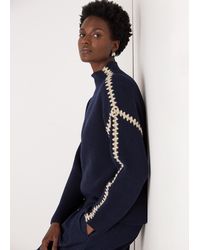 Whistles - Blanket Stitch Wool Mix Knit - Lyst
