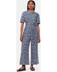 Whistles - Petite Leopard Linen Blend Jumpsuit - Lyst