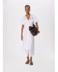 Whistles - Cotton Broderie V Neck Dress - Lyst