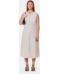 Whistles - Abbie Linen Blend Midi Dress - Lyst