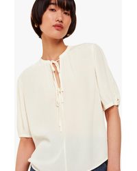 Whistles - Jessie Tie Front Blouse - Lyst