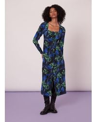 Whistles - Scaling Blossom Silk Dress - Lyst